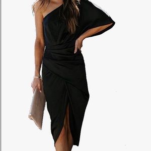 Ladmous Women’s Off Shoulder Bat Sleeve Party Dress Club Ruched Bodycon.     72